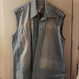 Versace faded blue jean vest